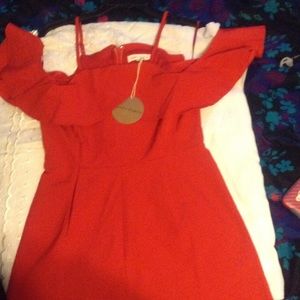 A Red Capri Jumpsuit